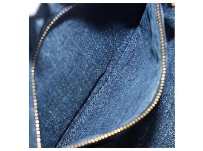 Bolso de mano PRADA Canapa MM Denim Blue Gold Tone Auth 202300A Azul - vista 21