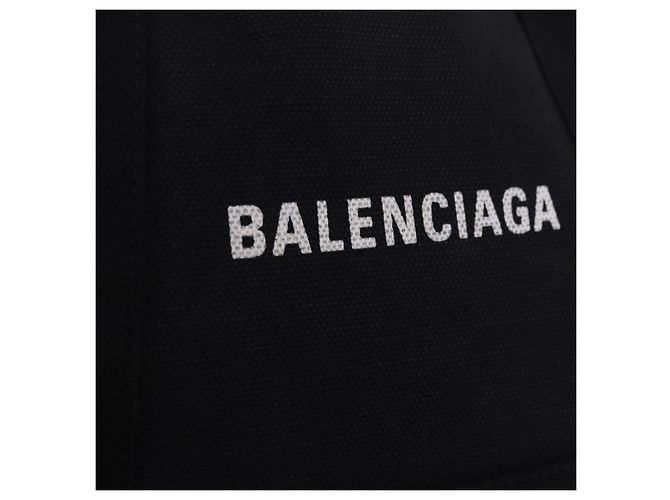 Borsa a mano BALENCIAGA Navy Cabas XS Canvas Black 390346 Auth 200438A Nero - vista 10