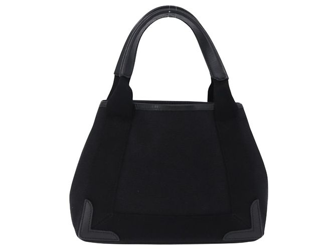 Borsa a mano BALENCIAGA Navy Cabas XS Canvas Black 390346 Auth 200438A Nero - vista 2