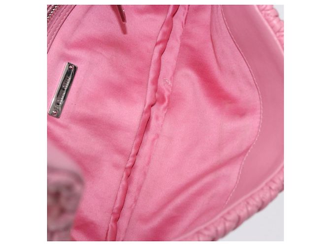 Borsa a tracolla Miu Miu Matelassé in pelle 2way Rosa Argento Auth ka6075M - vista 10