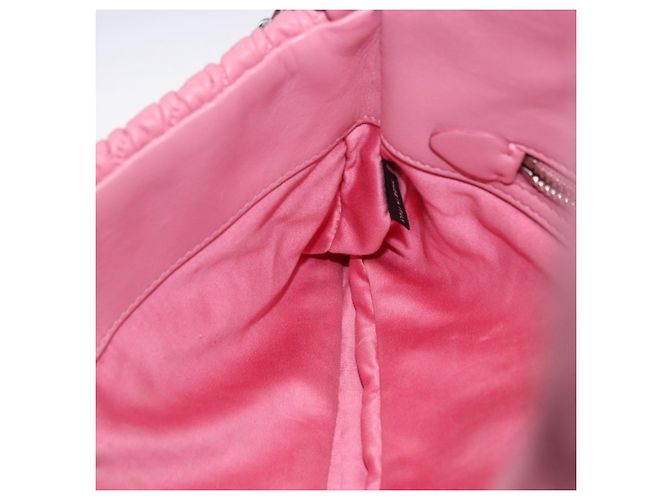 Borsa a tracolla Miu Miu Matelassé in pelle 2way Rosa Argento Auth ka6075M - vista 25