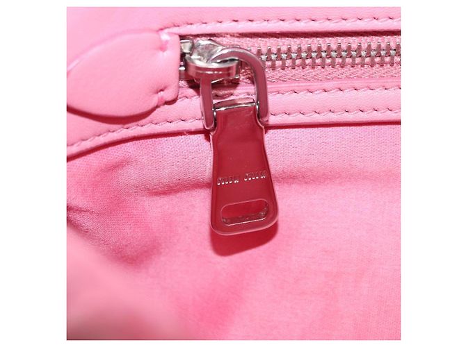 Borsa a tracolla Miu Miu Matelassé in pelle 2way Rosa Argento Auth ka6075M - vista 26