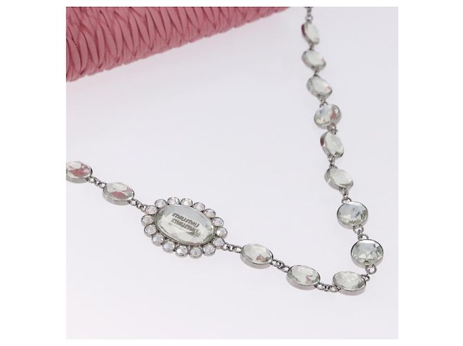 Borsa a tracolla Miu Miu Matelassé in pelle 2way Rosa Argento Auth ka6075M - vista 8