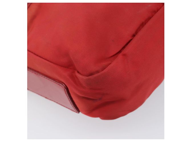 Bolso de Hombro PRADA Nylon Rojo Plata Auth 201440 Roja - vista 15