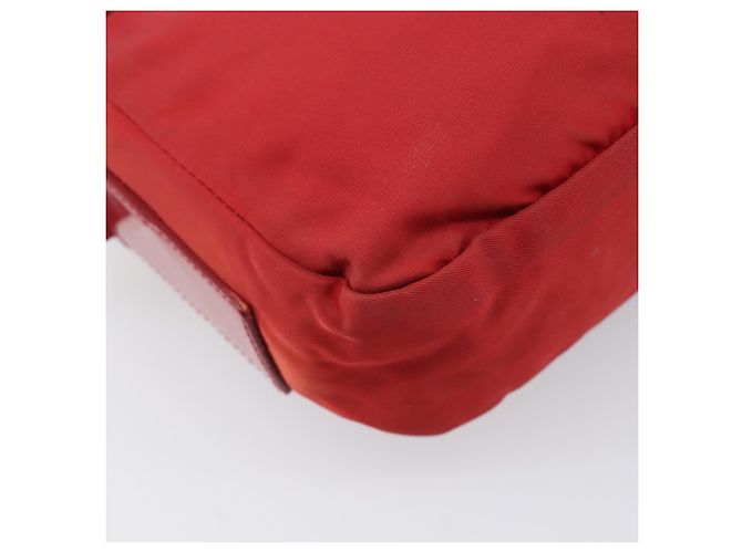 Bolso de Hombro PRADA Nylon Rojo Plata Auth 201440 Roja - vista 17