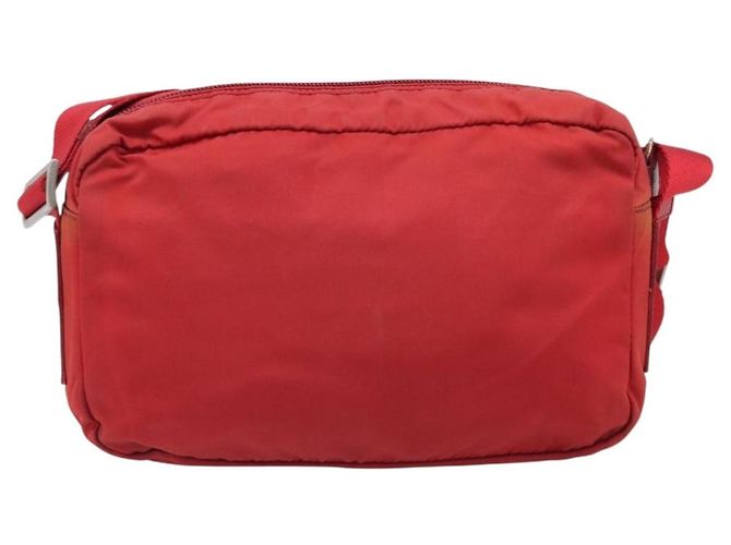 Bolso de Hombro PRADA Nylon Rojo Plata Auth 201440 Roja - vista 2