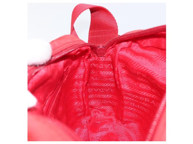 Bolso de Hombro PRADA Nylon Rojo Plata Auth 201440 Roja - vista 21