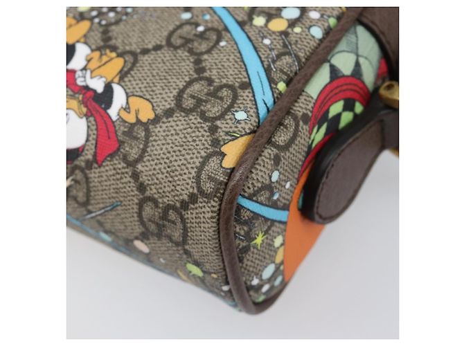 Borsa a tracolla GUCCI GG Supreme Disney Donald Duck PVC Beige 648124 Auth 202863SAM - vista 16