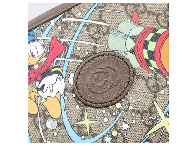 Borsa a tracolla GUCCI GG Supreme Disney Donald Duck PVC Beige 648124 Auth 202863SAM - vista 18