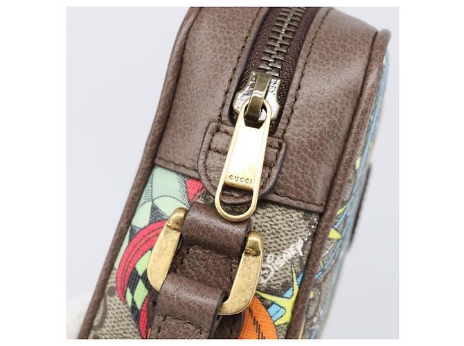 Borsa a tracolla GUCCI GG Supreme Disney Donald Duck PVC Beige 648124 Auth 202863SAM - vista 19