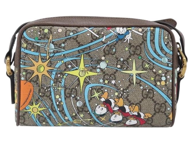 Borsa a tracolla GUCCI GG Supreme Disney Donald Duck PVC Beige 648124 Auth 202863SAM - vista 2