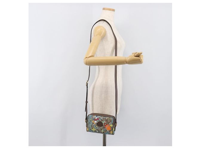 Borsa a tracolla GUCCI GG Supreme Disney Donald Duck PVC Beige 648124 Auth 202863SAM - vista 25