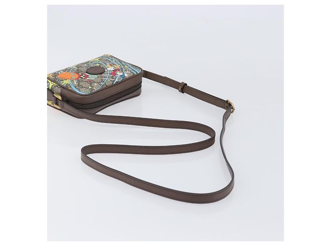 Borsa a tracolla GUCCI GG Supreme Disney Donald Duck PVC Beige 648124 Auth 202863SAM - vista 7
