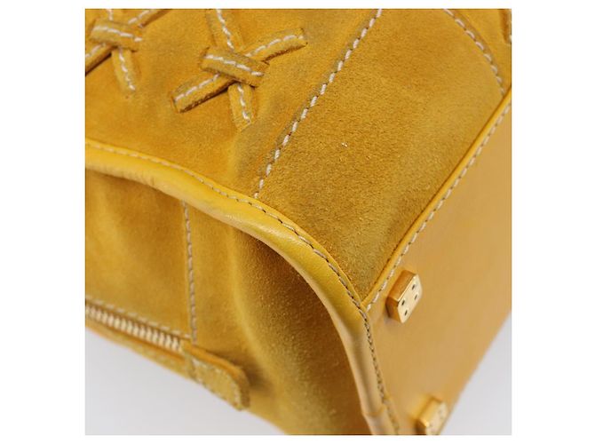 Borsa a mano LOEWE Amazona 28 Suede Yellow Gold Auth 200433V D'oro Giallo - vista 16