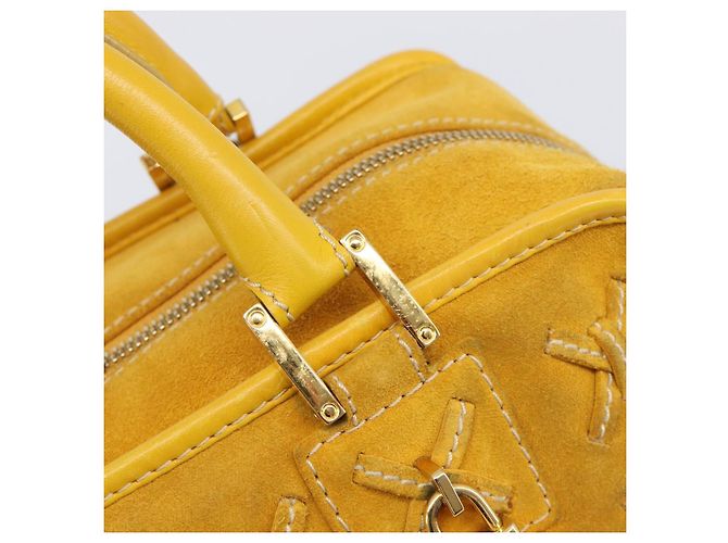Borsa a mano LOEWE Amazona 28 Suede Yellow Gold Auth 200433V D'oro Giallo - vista 18