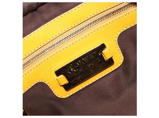 Borsa a mano LOEWE Amazona 28 Suede Yellow Gold Auth 200433V D'oro Giallo - vista 20