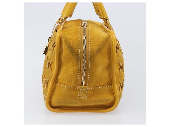 Borsa a mano LOEWE Amazona 28 Suede Yellow Gold Auth 200433V D'oro Giallo - vista 3