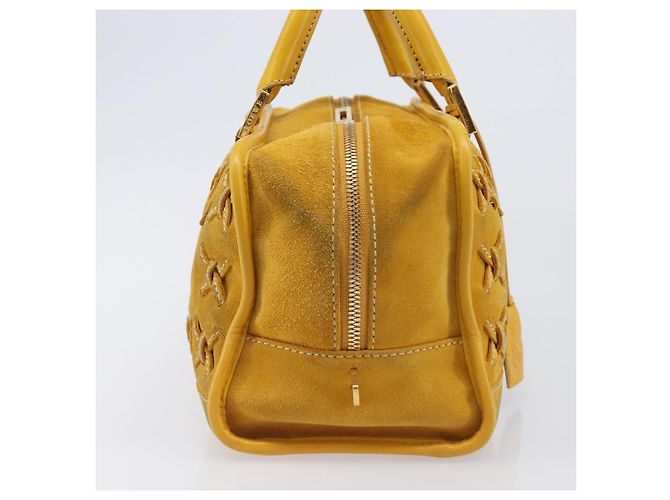 Borsa a mano LOEWE Amazona 28 Suede Yellow Gold Auth 200433V D'oro Giallo - vista 4
