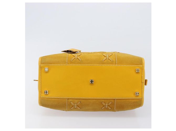 Borsa a mano LOEWE Amazona 28 Suede Yellow Gold Auth 200433V D'oro Giallo - vista 5