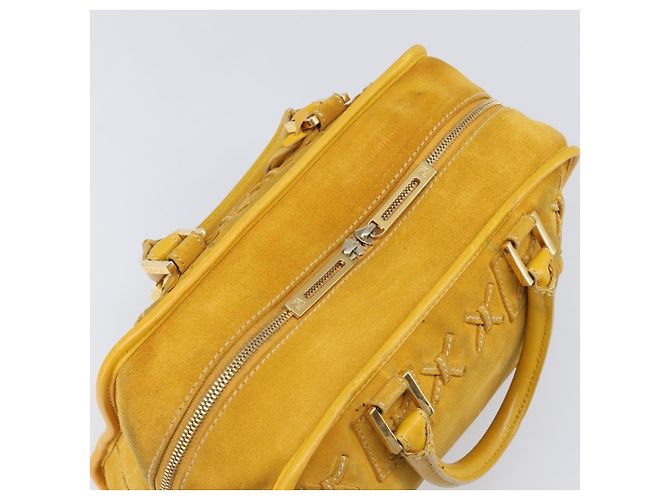 Borsa a mano LOEWE Amazona 28 Suede Yellow Gold Auth 200433V D'oro Giallo - vista 6