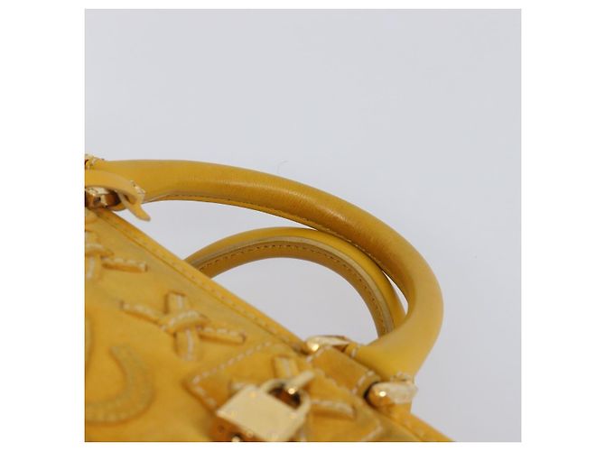 Borsa a mano LOEWE Amazona 28 Suede Yellow Gold Auth 200433V D'oro Giallo - vista 8