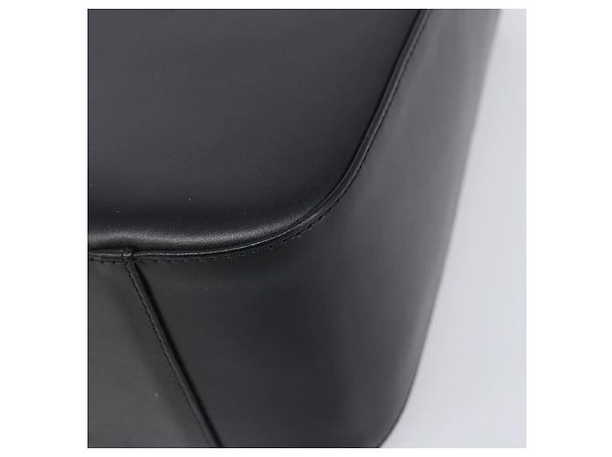 Borsa a Mano BURBERRY Nova Check Pelle Nero Argento Auth 200706V - vista 14