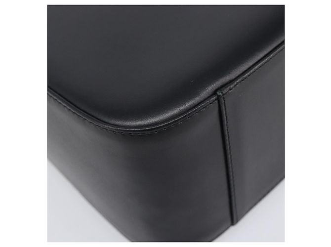 Borsa a Mano BURBERRY Nova Check Pelle Nero Argento Auth 200706V - vista 15