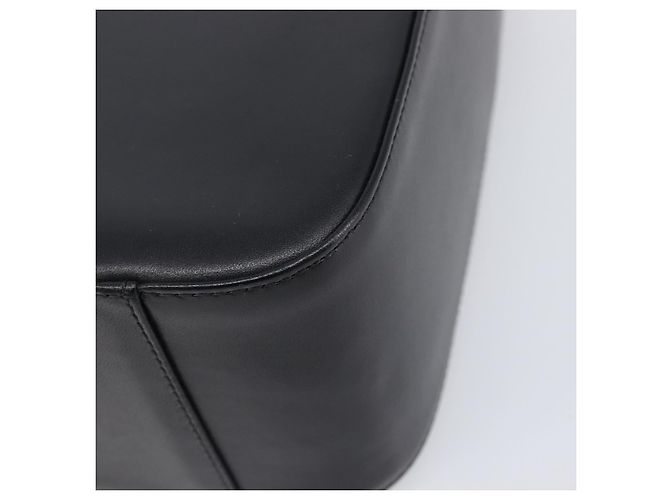 Borsa a Mano BURBERRY Nova Check Pelle Nero Argento Auth 200706V - vista 16