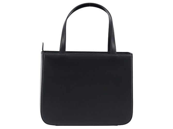 Borsa a Mano BURBERRY Nova Check Pelle Nero Argento Auth 200706V - vista 2