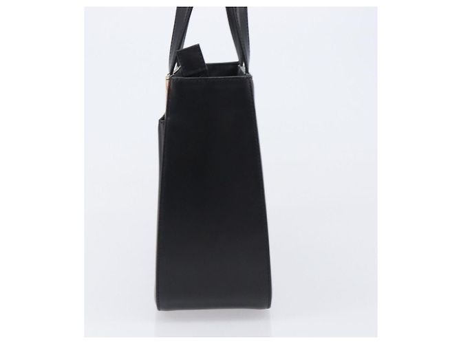Borsa a Mano BURBERRY Nova Check Pelle Nero Argento Auth 200706V - vista 3