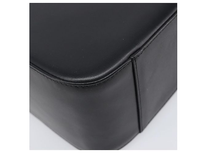 Borsa a Mano BURBERRY Nova Check Pelle Nero Argento Auth 200706V - vista 9