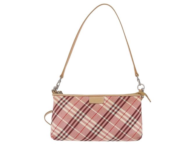 Borsa a tracolla BURBERRY Nova Check Canvas 2way Rosso Argento Auth ti4023 - vista 13