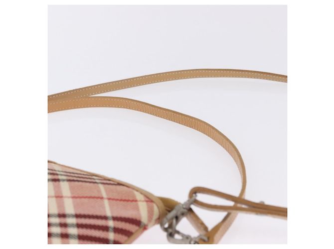 Borsa a tracolla BURBERRY Nova Check Canvas 2way Rosso Argento Auth ti4023 - vista 14