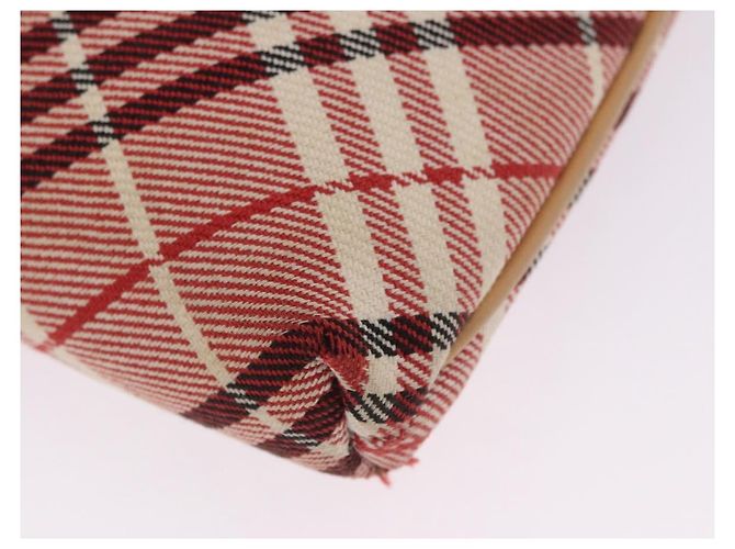 Borsa a tracolla BURBERRY Nova Check Canvas 2way Rosso Argento Auth ti4023 - vista 18