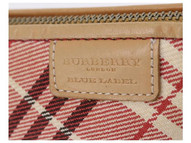 Borsa a tracolla BURBERRY Nova Check Canvas 2way Rosso Argento Auth ti4023 - vista 19