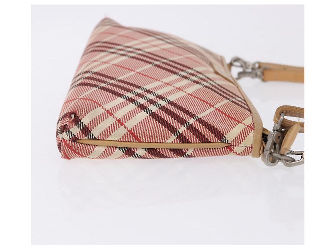 Borsa a tracolla BURBERRY Nova Check Canvas 2way Rosso Argento Auth ti4023 - vista 3
