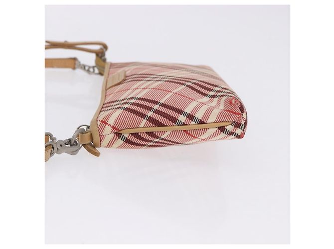 Borsa a tracolla BURBERRY Nova Check Canvas 2way Rosso Argento Auth ti4023 - vista 4