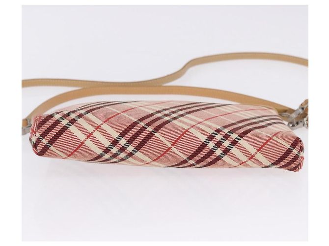 Borsa a tracolla BURBERRY Nova Check Canvas 2way Rosso Argento Auth ti4023 - vista 5