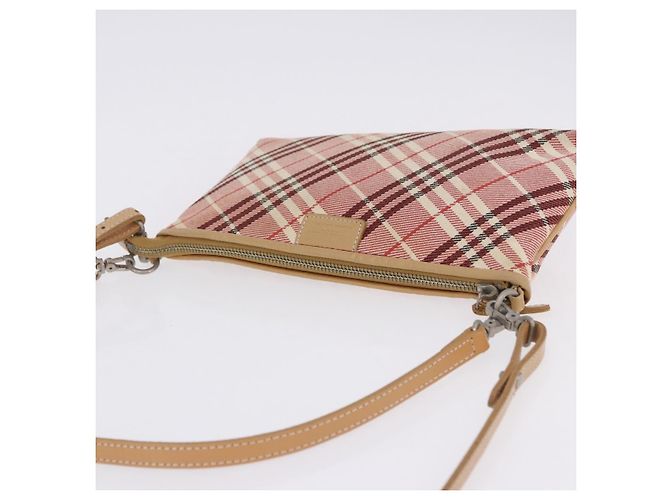 Borsa a tracolla BURBERRY Nova Check Canvas 2way Rosso Argento Auth ti4023 - vista 6