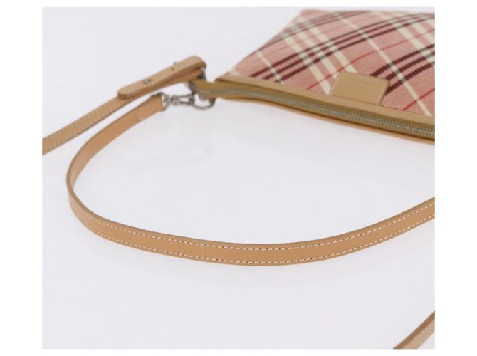 Borsa a tracolla BURBERRY Nova Check Canvas 2way Rosso Argento Auth ti4023 - vista 7