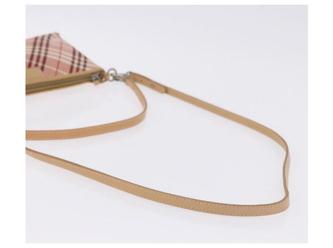 Borsa a tracolla BURBERRY Nova Check Canvas 2way Rosso Argento Auth ti4023 - vista 8