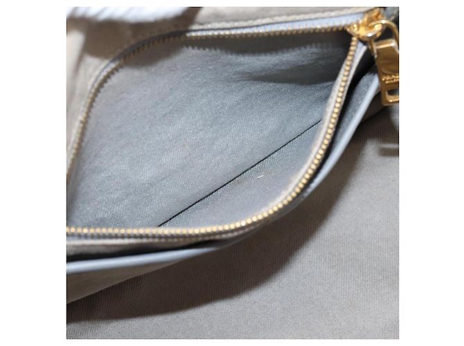 PRADA Canapa MM Hand Bag Canvas Gray Gold Auth 203427 Brown Golden - view 23