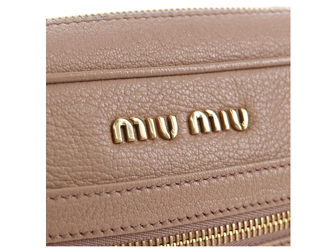 Bolsa de Ombro Miu Miu em Couro 2way Rosa Ouro Auth 202204M Dourado - vista 19
