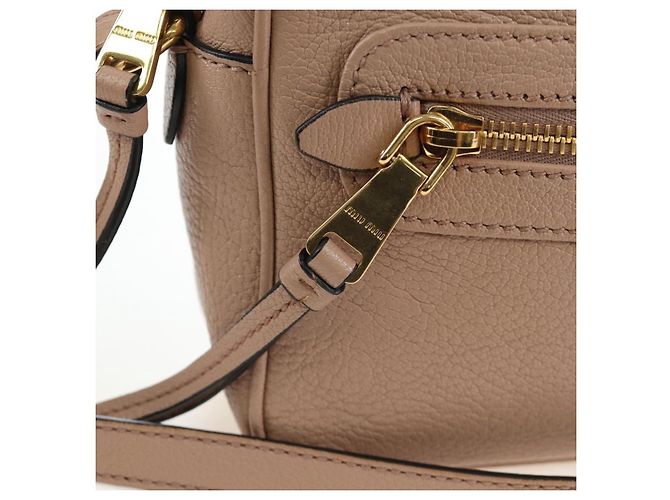 Bolsa de Ombro Miu Miu em Couro 2way Rosa Ouro Auth 202204M Dourado - vista 20