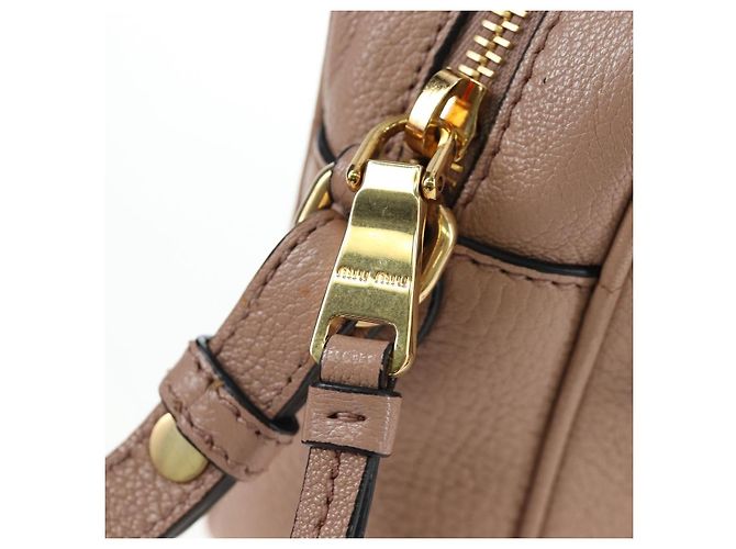 Bolsa de Ombro Miu Miu em Couro 2way Rosa Ouro Auth 202204M Dourado - vista 22