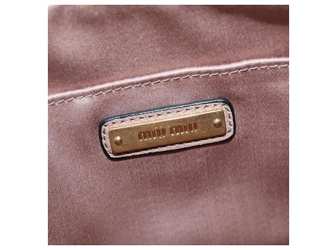 Bolsa de Ombro Miu Miu em Couro 2way Rosa Ouro Auth 202204M Dourado - vista 24