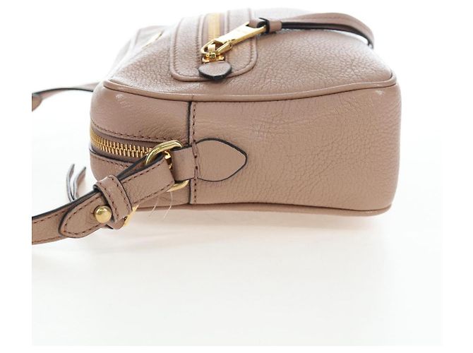 Bolsa de Ombro Miu Miu em Couro 2way Rosa Ouro Auth 202204M Dourado - vista 3