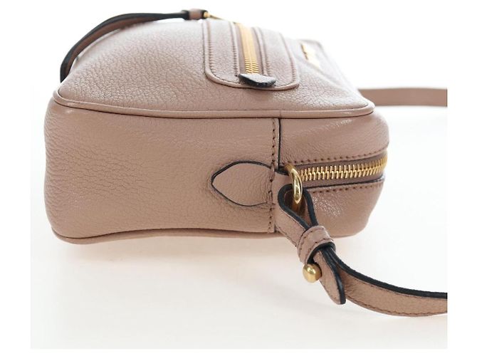 Bolsa de Ombro Miu Miu em Couro 2way Rosa Ouro Auth 202204M Dourado - vista 4