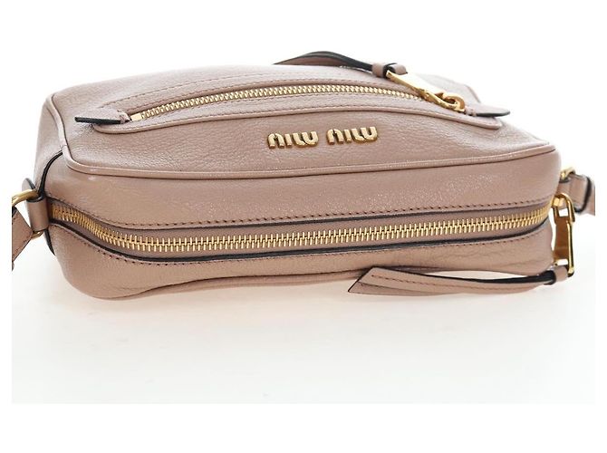 Bolsa de Ombro Miu Miu em Couro 2way Rosa Ouro Auth 202204M Dourado - vista 6