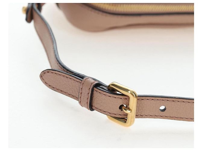 Bolsa de Ombro Miu Miu em Couro 2way Rosa Ouro Auth 202204M Dourado - vista 8